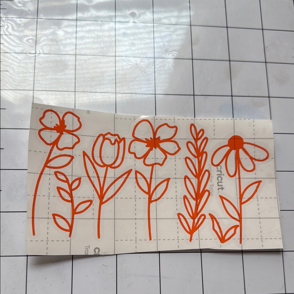 Cricut Orange Floral Sticker Design